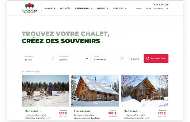Site web Location de chalets